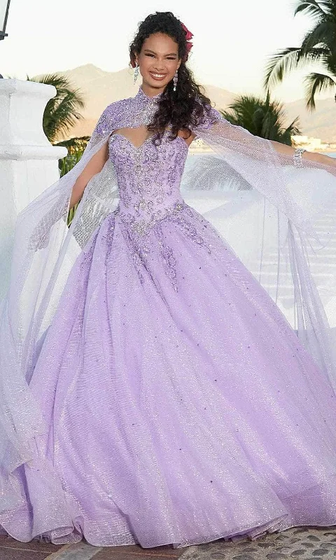 Strapless Women Dress with a Built - in Bra for Comfort and SupportMori Lee 60166 - Glittered Tulle Quinceanera Ballgown