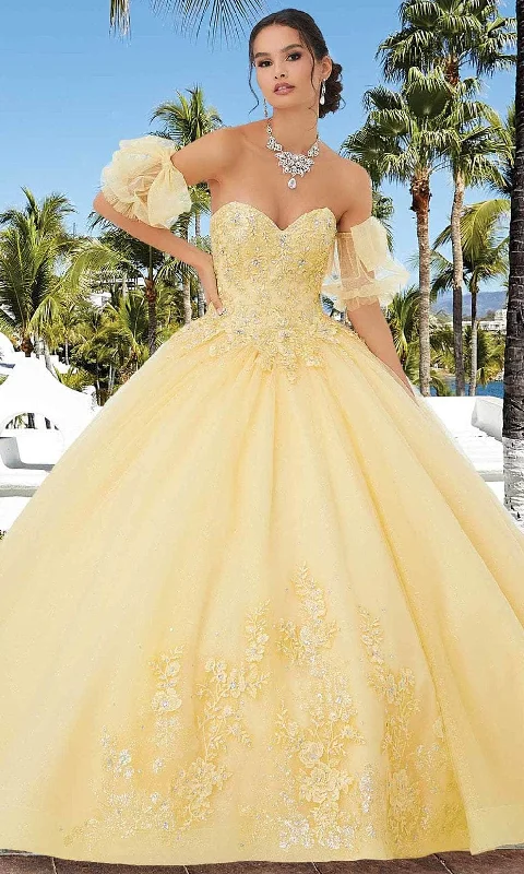 Sleeveless Women Dress in Bright Colors for Summer PartiesMori Lee 89354 - Appliqued Sweetheart Quinceañera Dress