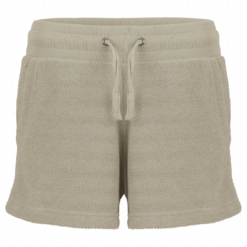 Twill Women Shorts with a Smooth Texture and DurabilityHerringbone Shorts In Sand