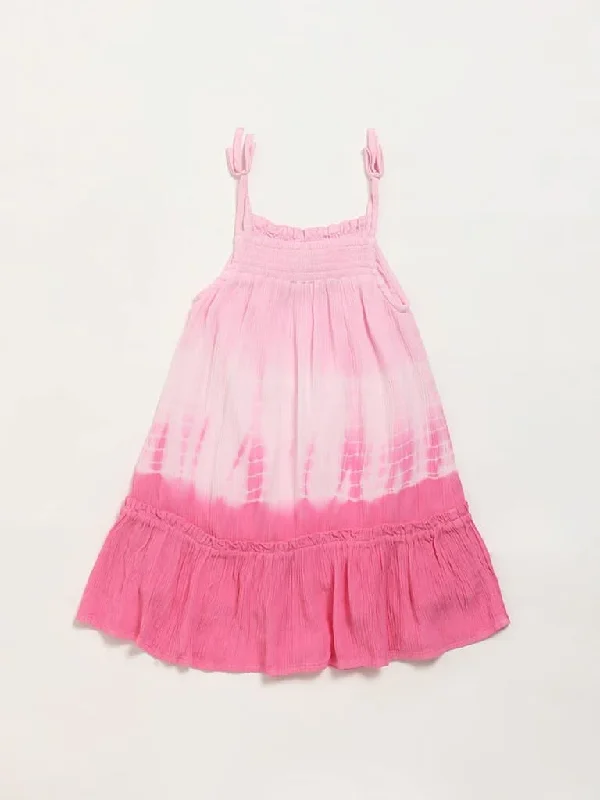 High - Waisted Women Shorts for a Retro and Flattering LookHOP Kids Pink Tie-Dye Dress