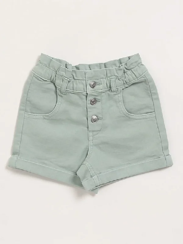 Tie - Waist Women Shorts for a Customizable FitHOP Kids Sage Denim Shorts