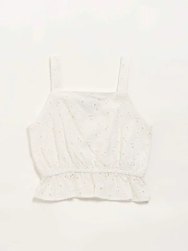 Belted Women Shorts to Enhance the WaistlineHOP Kids White Crop Top