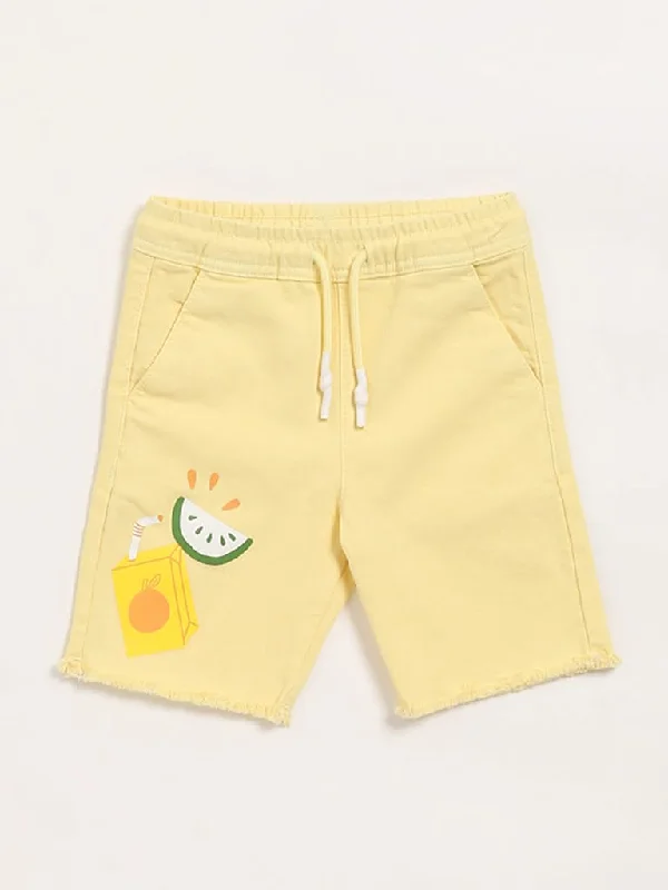 Stretchable Women Shorts for Maximum MobilityHOP Kids Yellow Printed Shorts