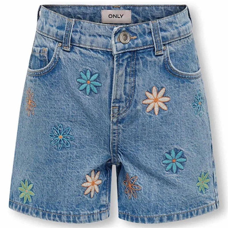 Printed Floral Women Shorts for a Summer - Ready StyleKids ONLY Light Blue Denim Fine Denim Shorts