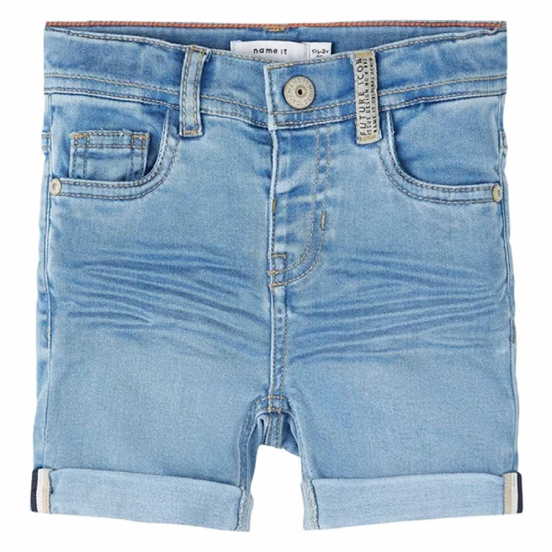 Linen Women Shorts for Breathable Comfort in Hot WeatherName it Light Blue Denim Silas Slim Denim Shorts