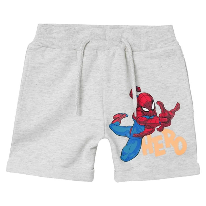 Cuffed Women Shorts for a Laid - Back and Trendy LookName it Light Grey Melange Maubin Spiderman Sweat Shorts