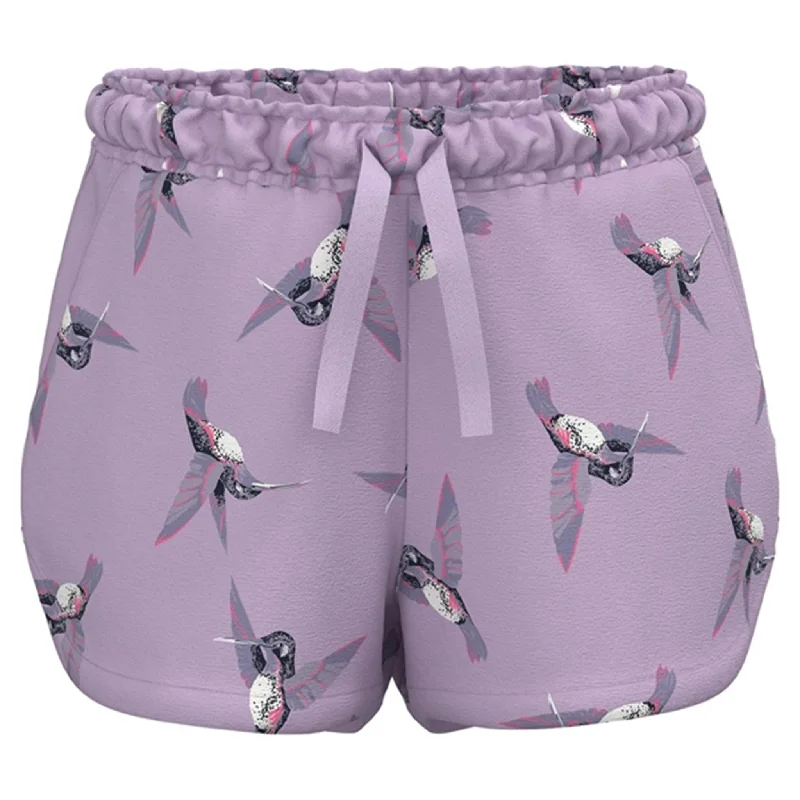 Leather Look Women Shorts for an Edgy and Chic StyleName it Orchid Bloom Birds Vigga Shorts