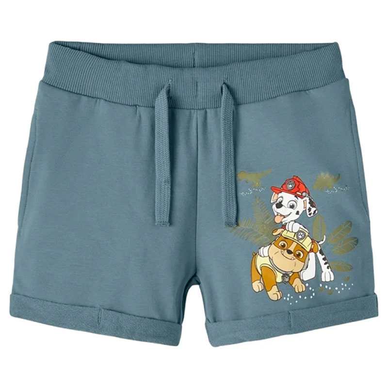 Twill Women Shorts with a Smooth Texture and DurabilityName it Smoke Blue Milt Paw Patrol Sweat Shorts