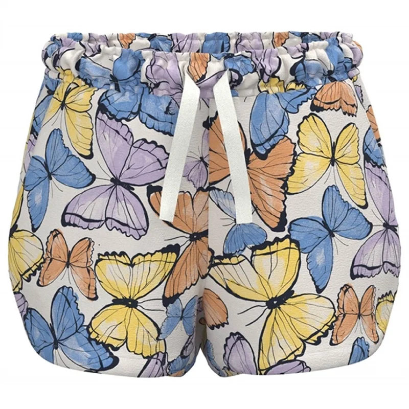 Stretchable Women Shorts for Maximum MobilityName it White Alyssum Butterfly Vigga Shorts