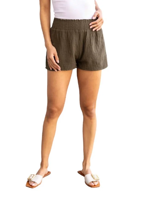 Jeanette Women Shorts with a Soft and Comfortable FeelSmocked Waist Shorts In Troops