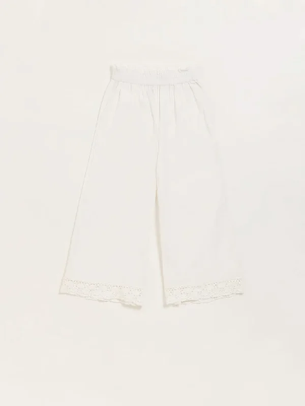 Cuffed Women Shorts for a Laid - Back and Trendy LookUtsa Kids White Straight-Leg Pants (8 -14yrs)