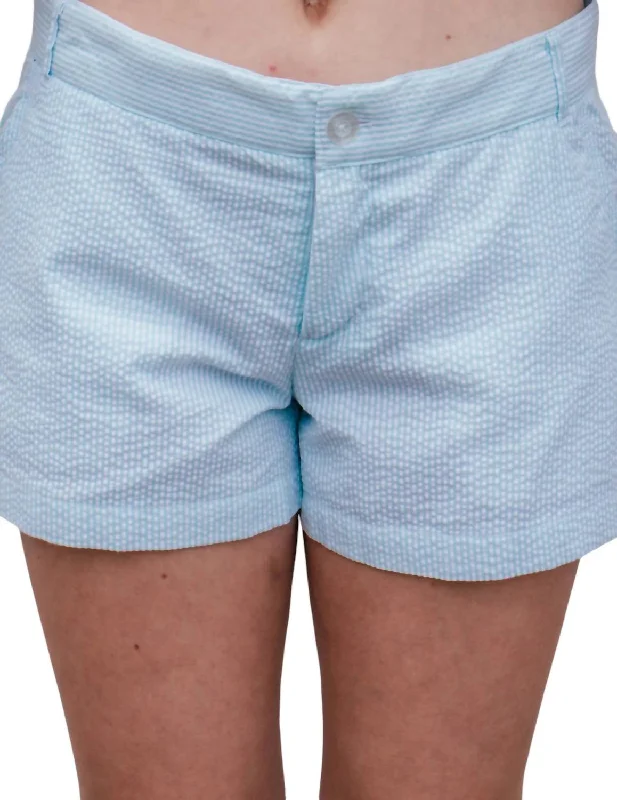 Solid Color Women Shorts in Bright Hues for a Bold StatementWomen's Seersucker Poplin Shorts In Mint