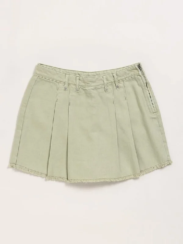 Plus Size Women Shorts with a Comfortable and Stylish FitY&F Kids Green Flare Skorts