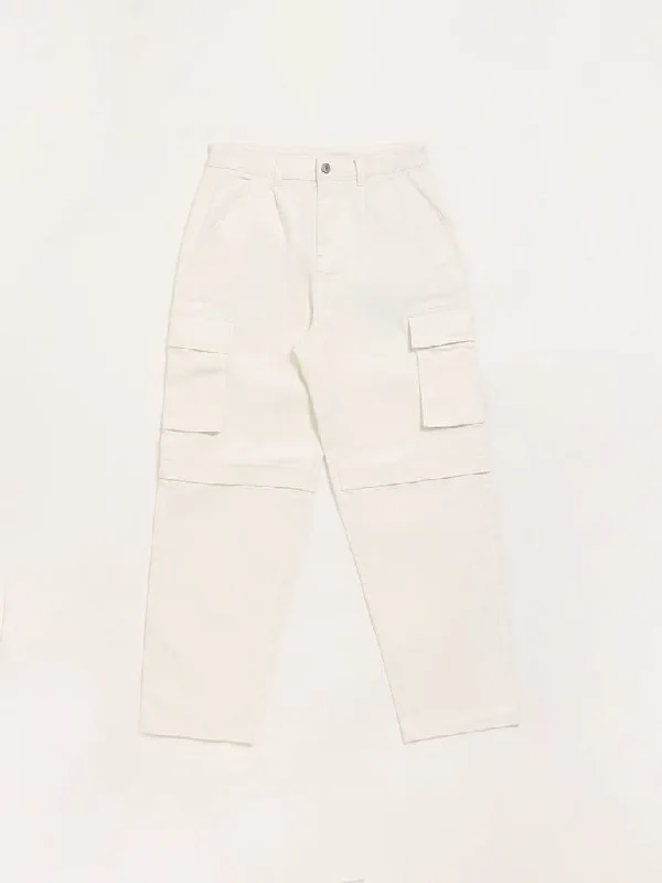 Patterned Geometric Women Shorts for a Modern AppealY&F Kids Off-White Cargo Trousers