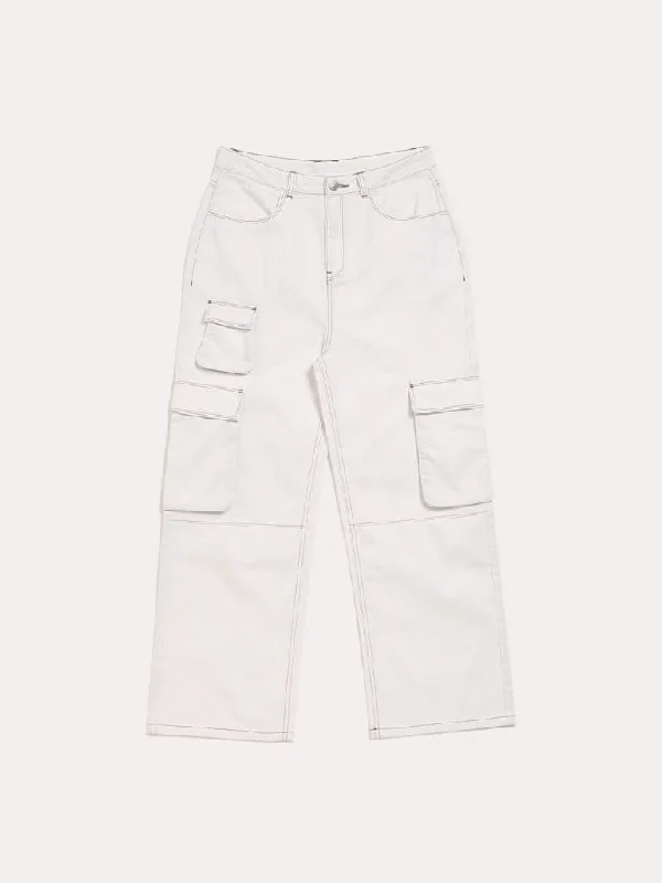 Bermuda Women Shorts for a Classic and Sophisticated LookY&F Kids White Relaxed - Fit High Rise Jeans