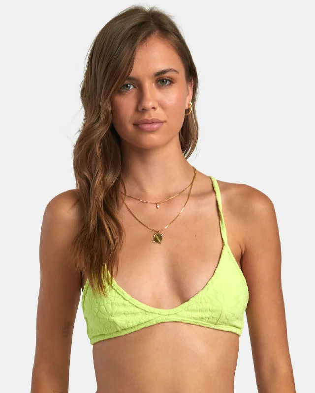 Push - up women swimwear to enhance the bust for a more confident beach lookDolly Crossback Triangle Bikini Top - Daiquiri Green