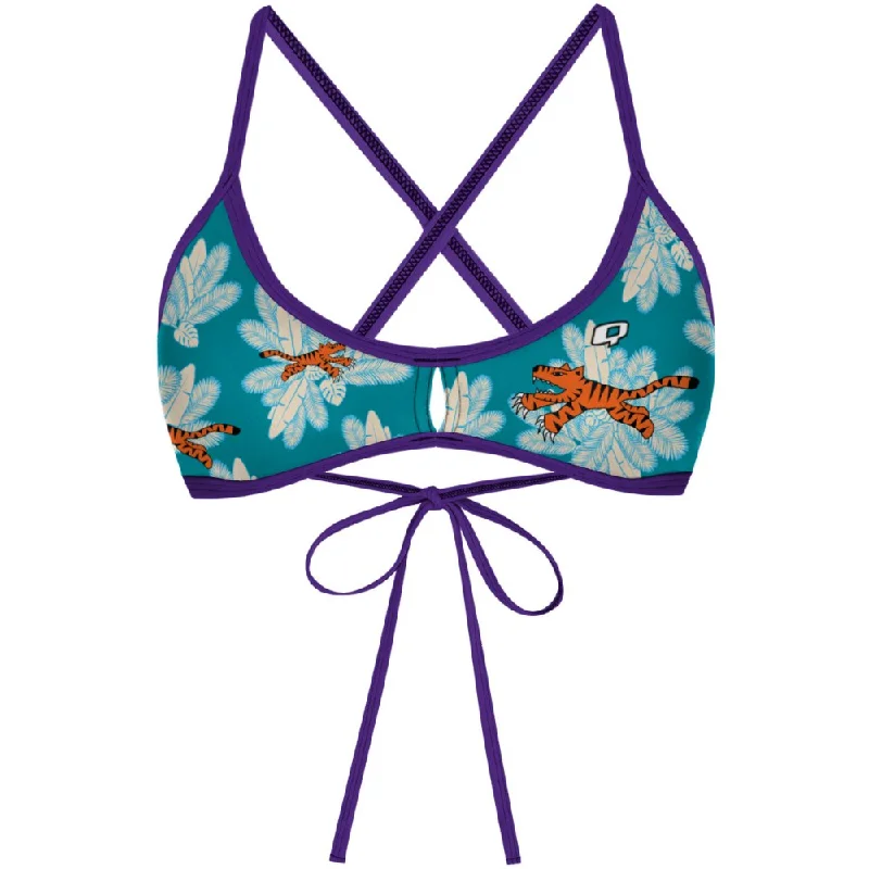 Sustainable women swimwear made from recycled materials for eco - conscious beachgoersEl Tiger - Q Demi Bikini Top