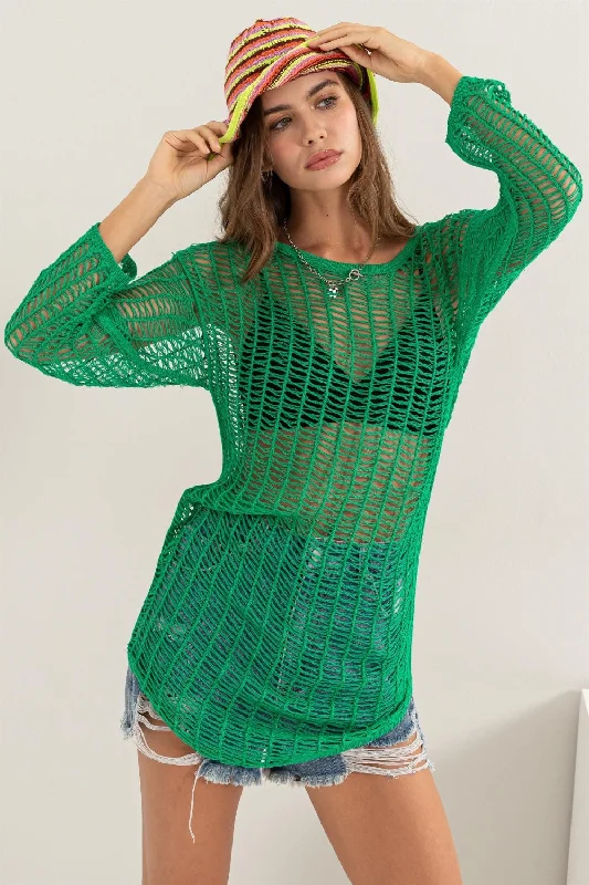 Crochet Long Sleeve Cover Up