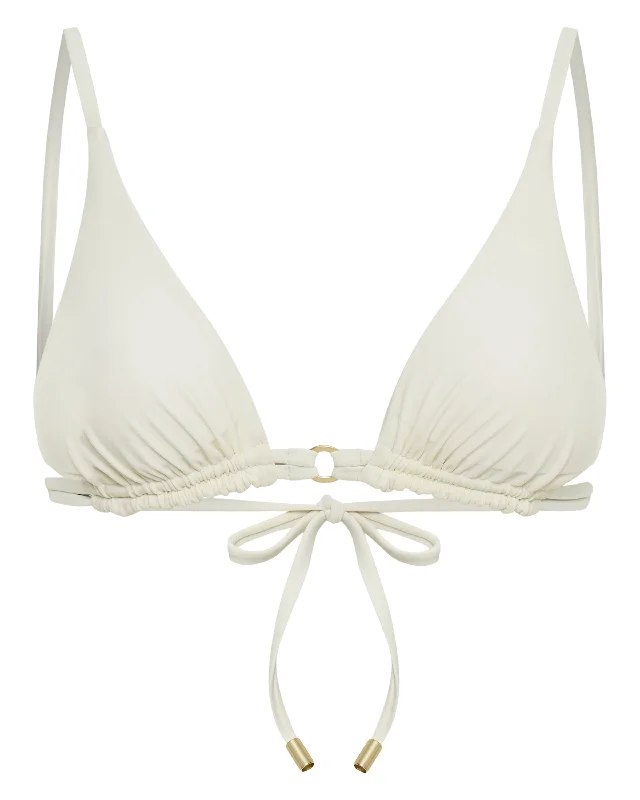 Metallic women swimwear with a shiny finish for a glamorous poolside lookMessina Top Ivory