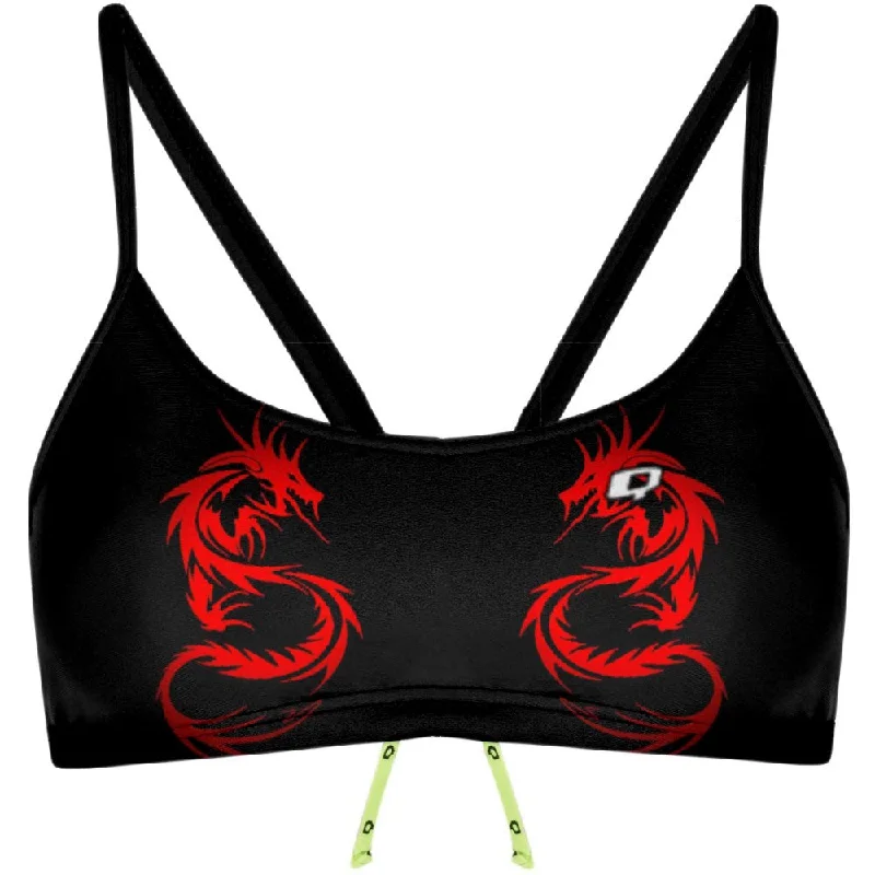 Convertible women swimwear that can be worn in multiple styles for versatilityRed Dragon Bandeau Bikini Top