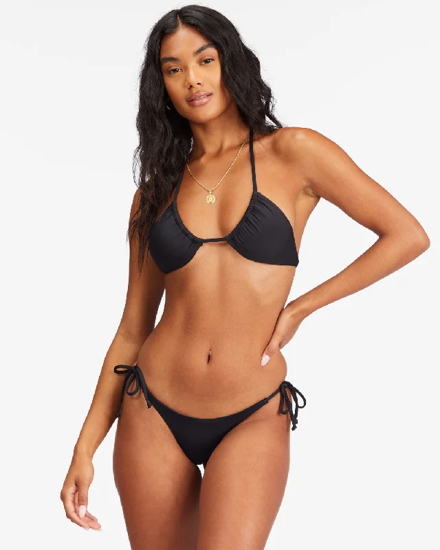 Monokini women swimwear with a unique one - piece - meets - bikini designSol Searcher Multi-Way Triangle Bikini Top - Black Pebble