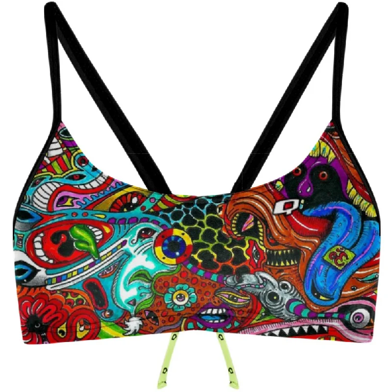 High - performance women swimwear with quick - drying fabric for active swimmersTrippy Hippie Bandeau Bikini Top